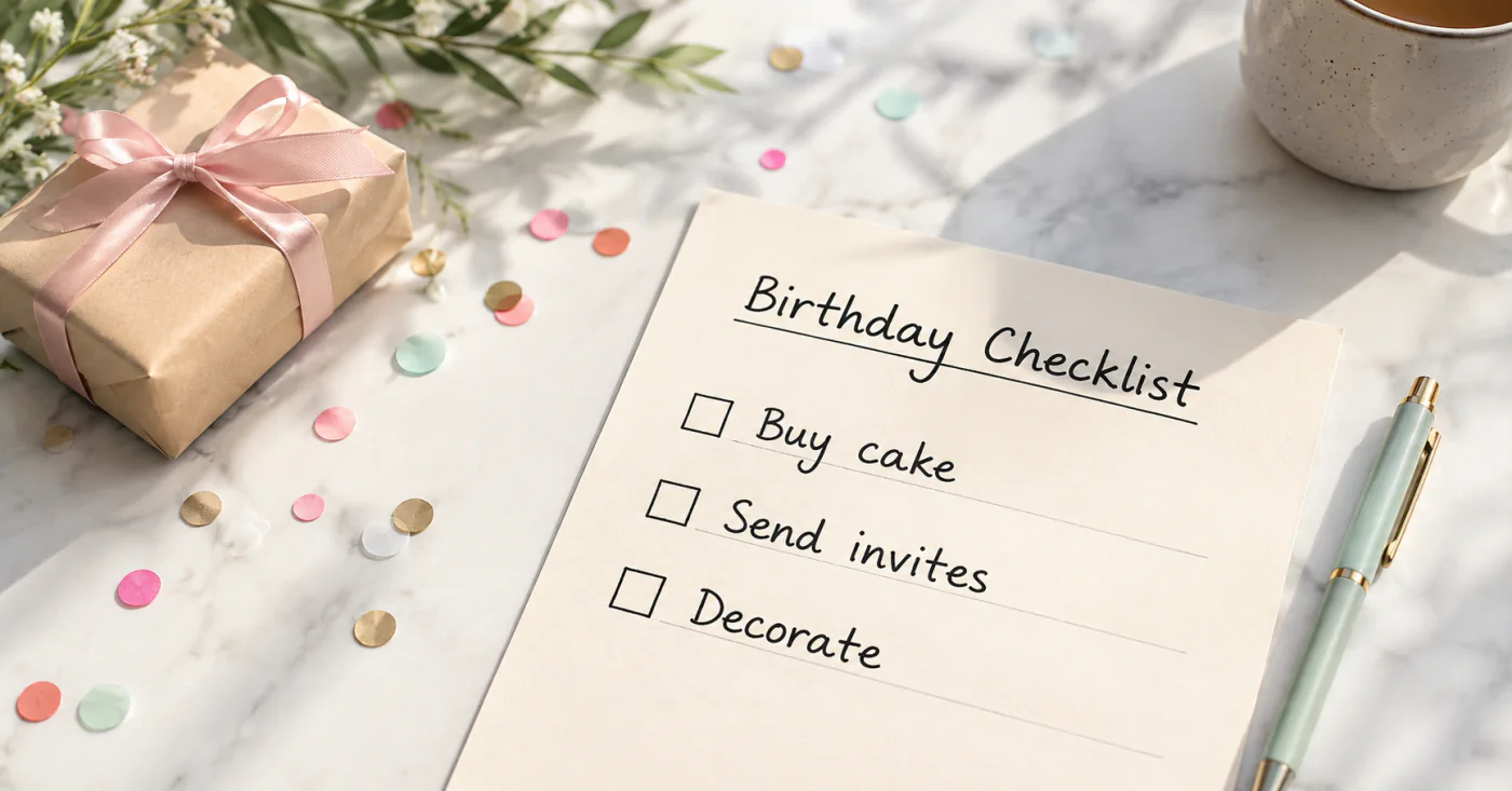 Geburtstagsplanung mit Checkliste: Der 8-Wochen-Zeitplan