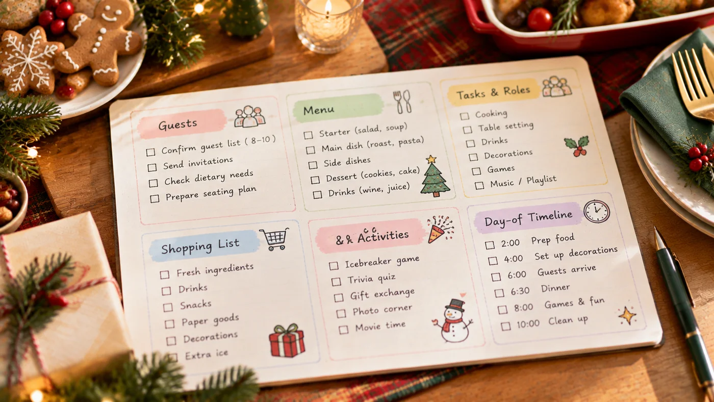クリスマスホームパーティーの準備と当日チェックリスト