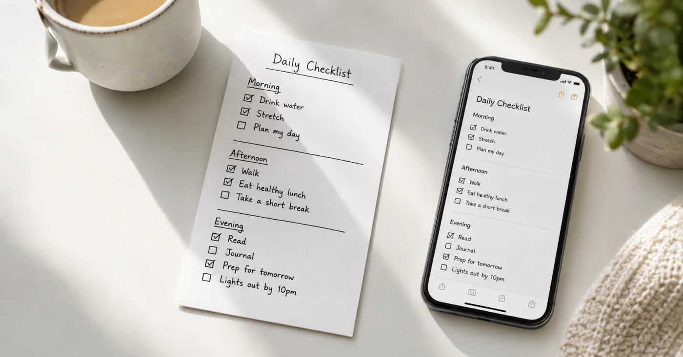 Daily Checklist Ideas to Run a Calmer Day