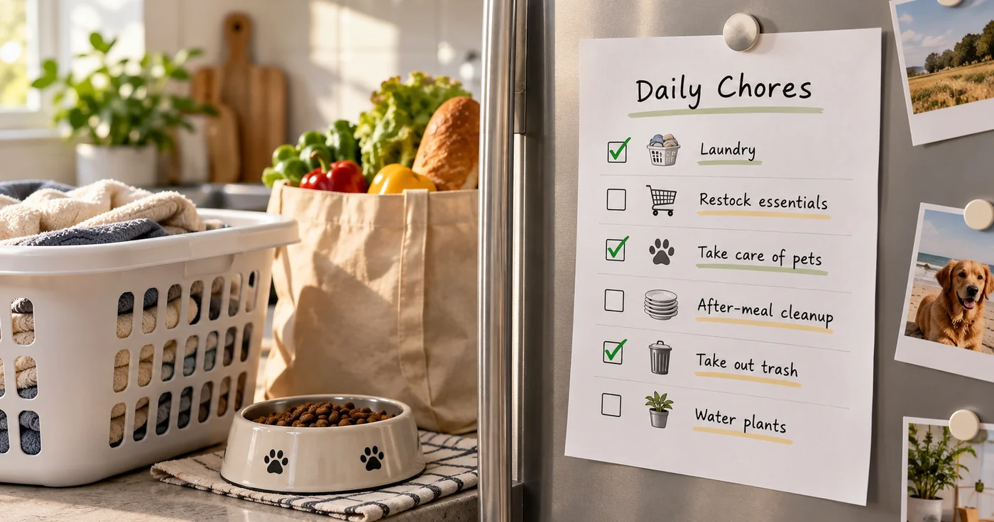 A Daily Chore List for a Household