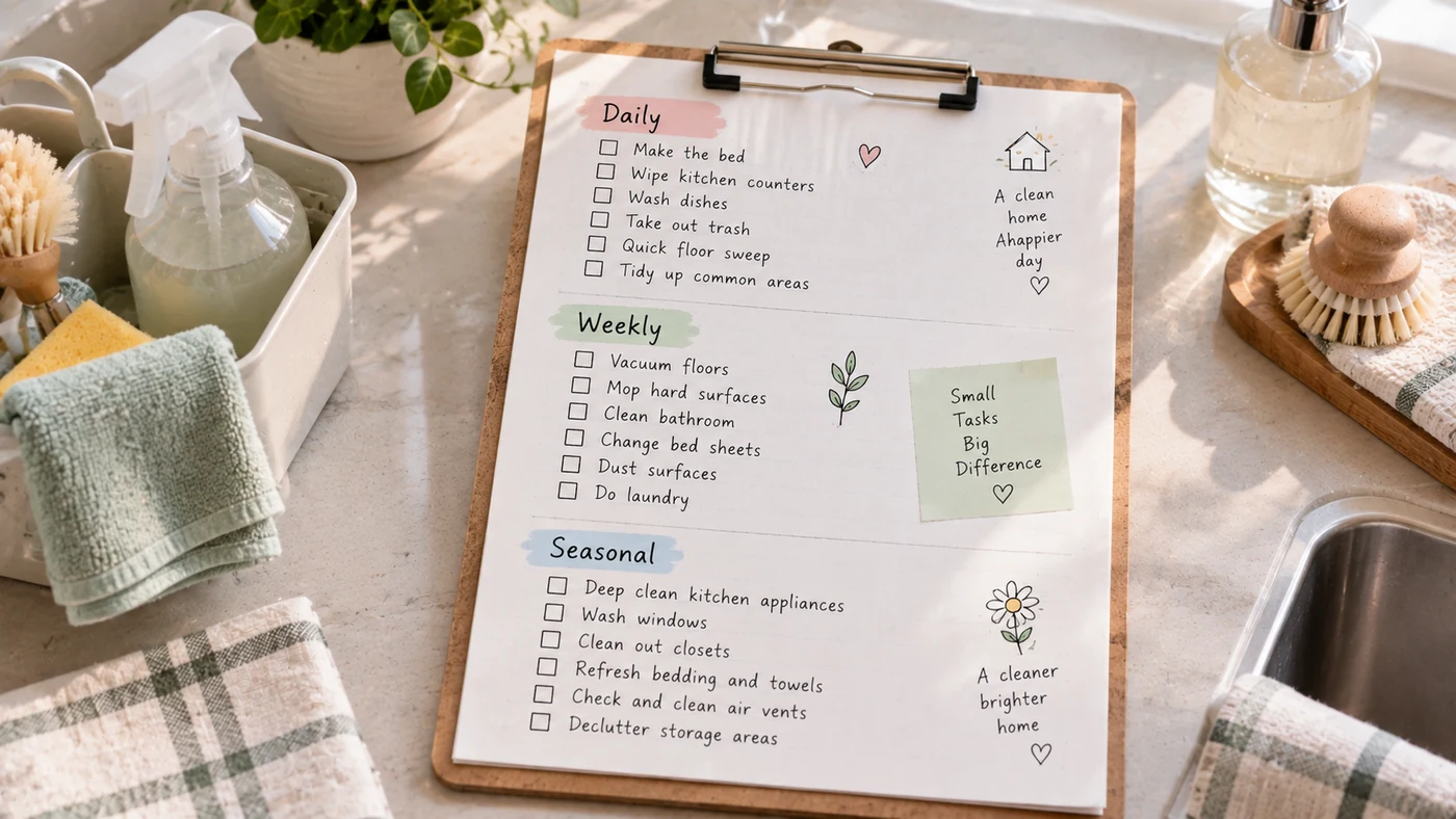 A House Cleaning Checklist You Can Keep Up With