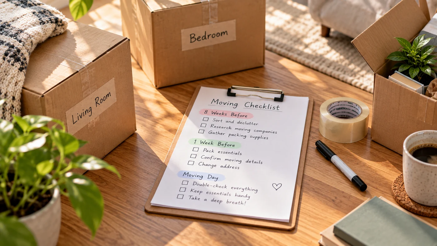 A Moving Checklist That Starts Before Moving Week