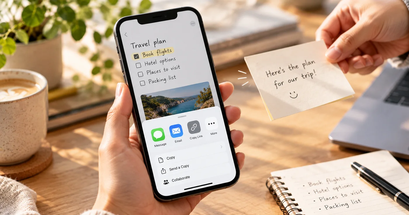 iPhone-Notizen teilen: Kopie oder Zusammenarbeit