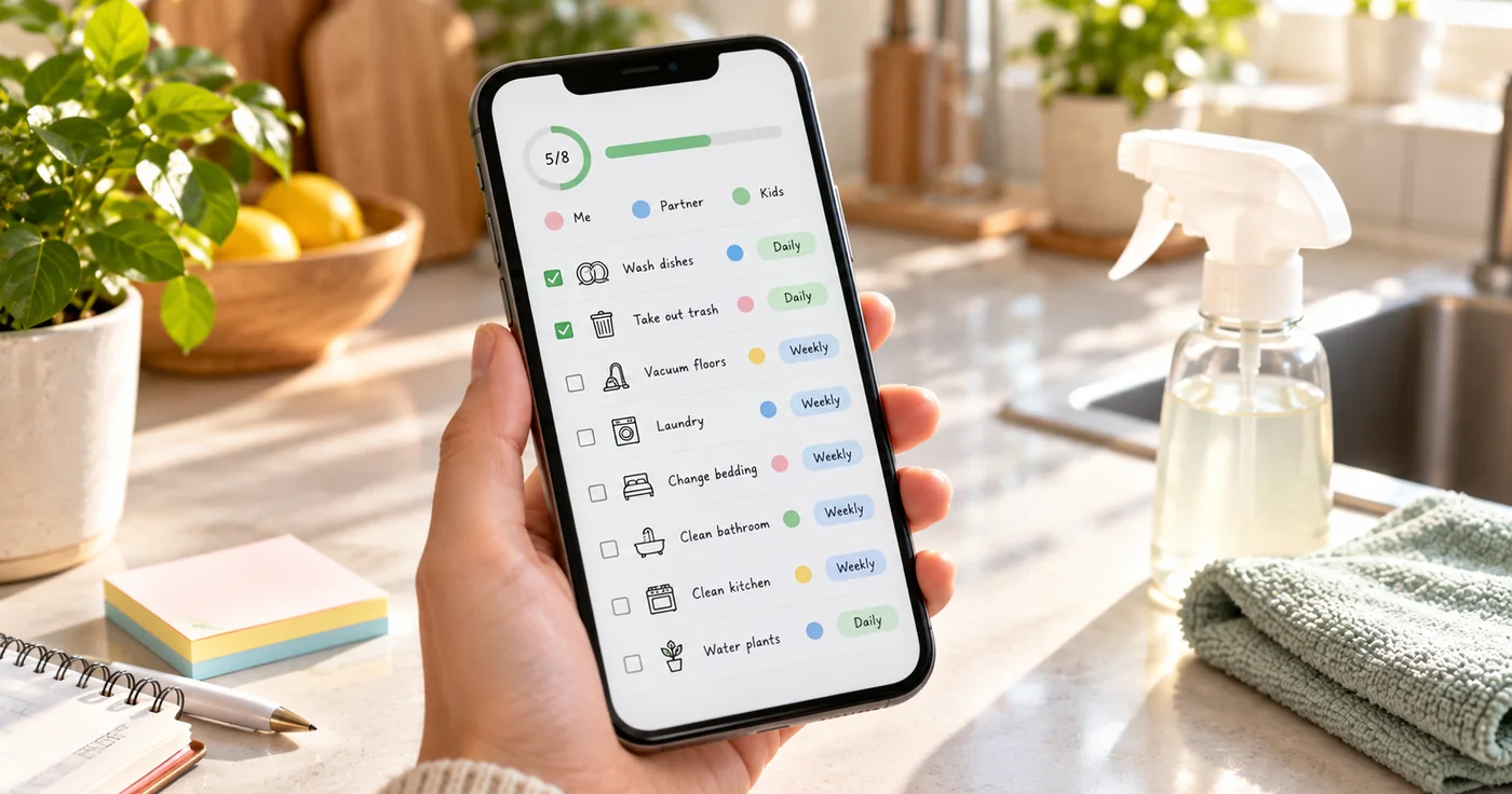Putzplan-App wählen: Aufgaben im Haushalt organisieren