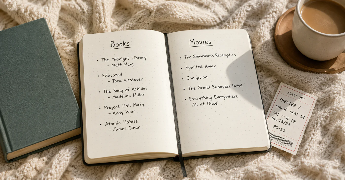 Reading and Movie List Ideas to Start Today