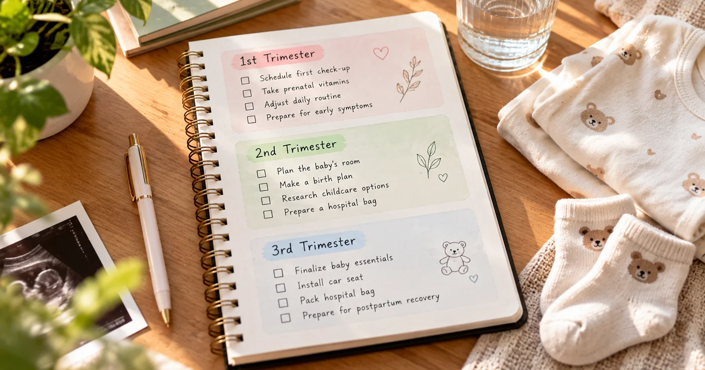 Schwangerschaft To-do-Liste: nach Trimestern ordnen