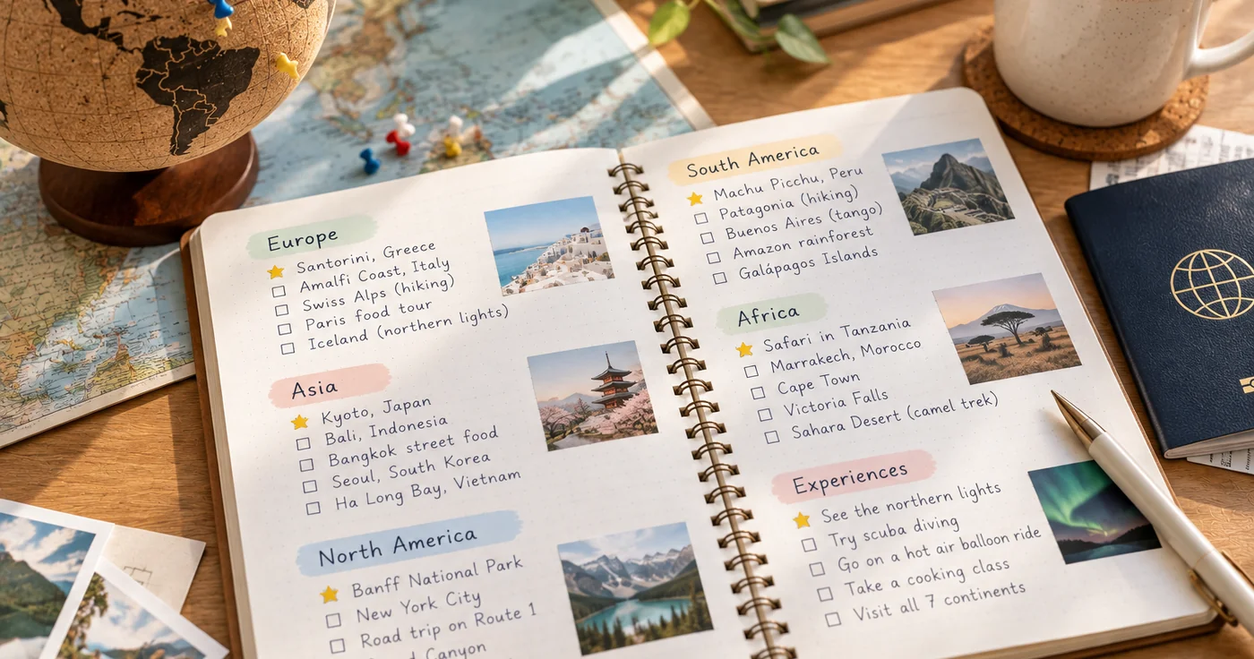 Travel Bucket List Ideas for Places and Experiences