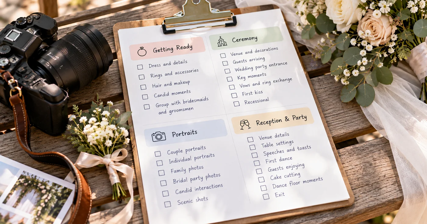 Wedding Photo Shot List for the Day