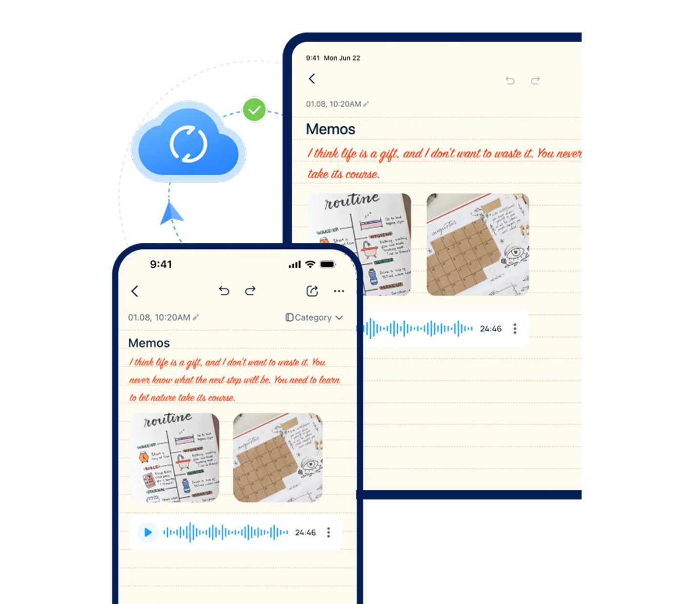Notes syncing and backing up across devices