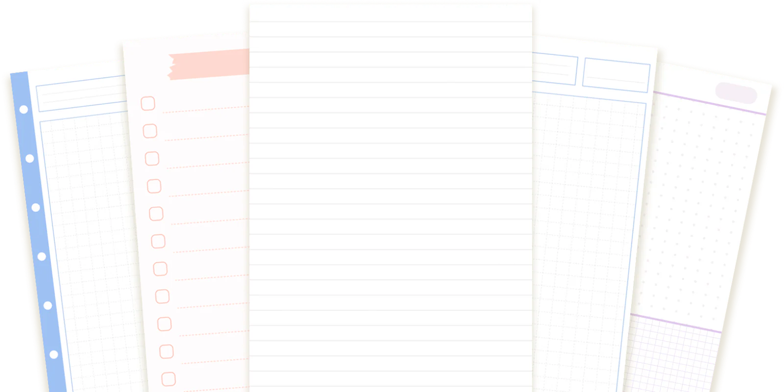 Lined and grid handwriting templates in EasyNotes