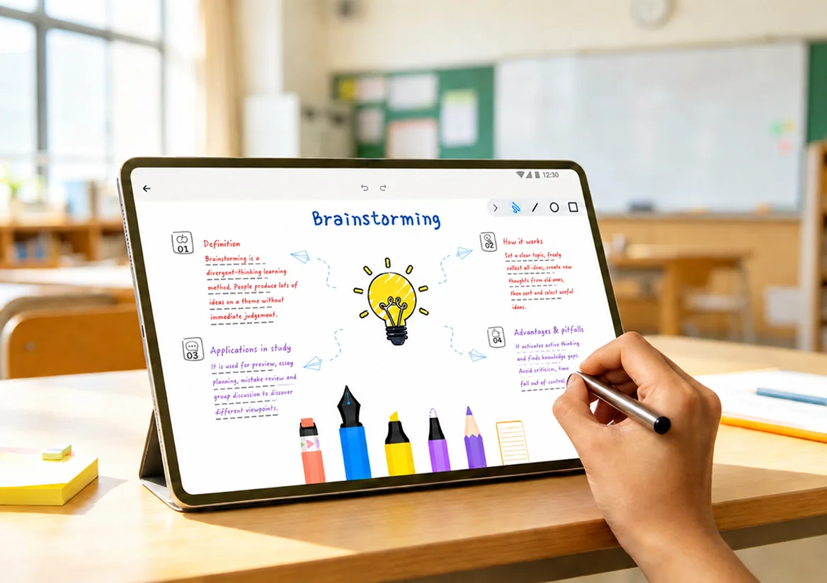 Sketching ideas by hand on a tablet with EasyNotes